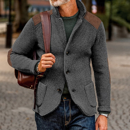 Men's Textured Knit Open-Front Cardigan | Classic Cosy Casual Everyday Cardigan | Smart Casual Everyday Autumn Winter Knitwear