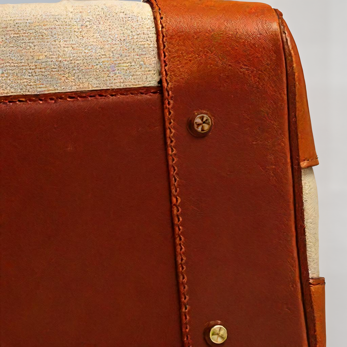 Reisetasche für Damen aus Canvas und Leder | Große strukturierte Tasche in Elfenbein und Tan mit Tragegriffen | Lässige Reise- und Urlaubstasche