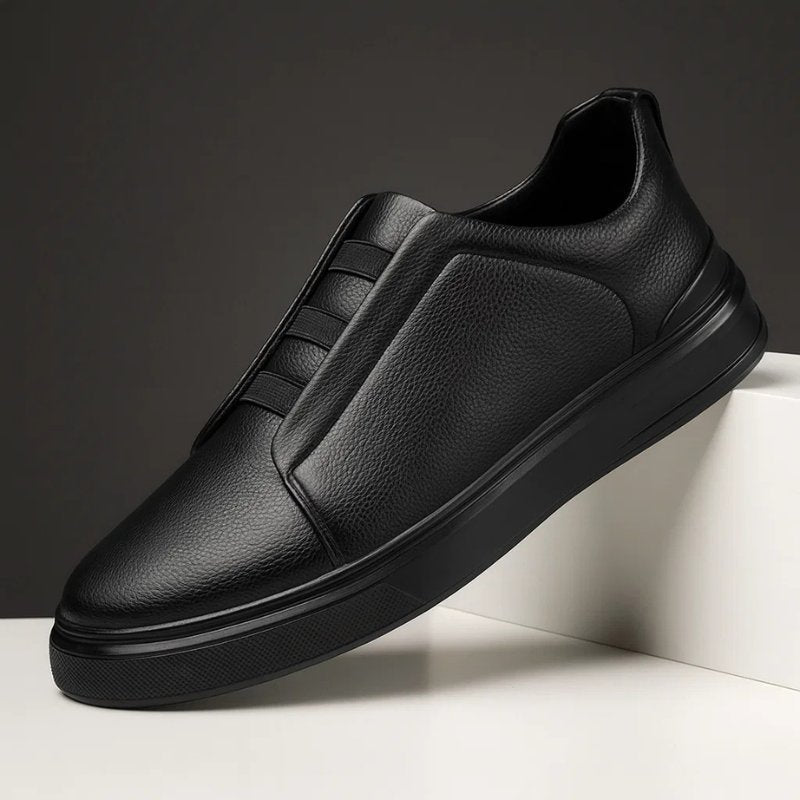 Men's Easy Slip-On Leather Sneakers | Casual Comfortable Everyday Shoes | Smart Casual Everyday Casual Shoes