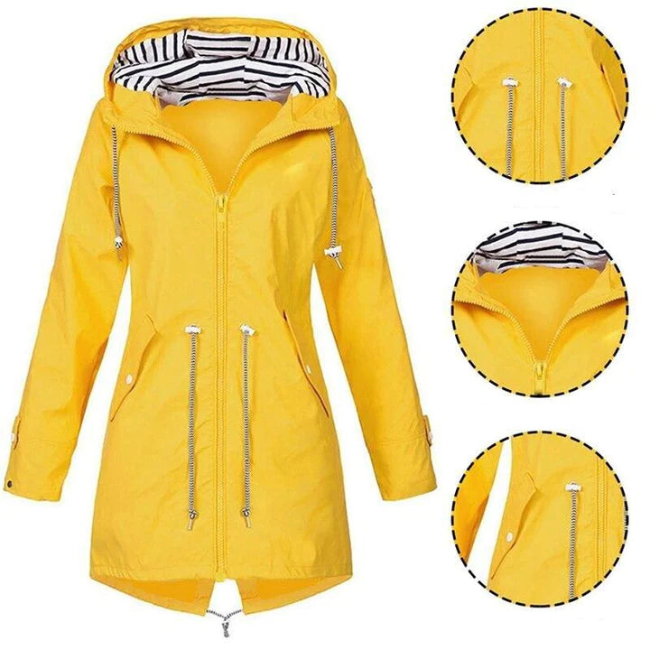 Women's Lightweight Hooded Rain Jacket – Waterproof Everyday Coat