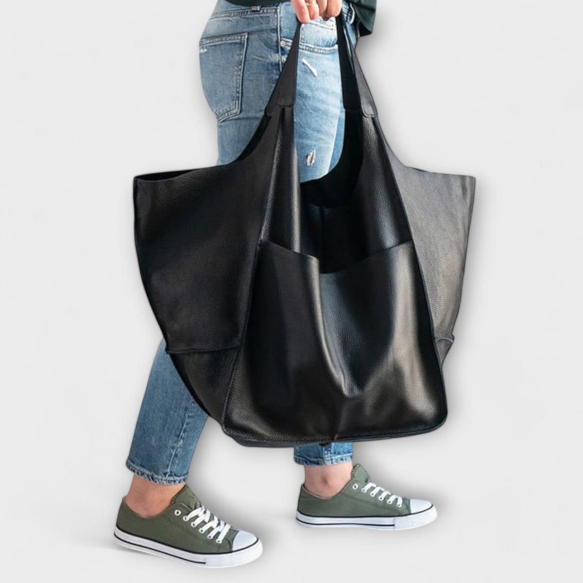 Damen-Shopper aus Leder in Übergröße für Wochenendreisen | Große dunkelbraune lässige Alltagstasche für Reisen | Lässige Schultertasche für Reisen und Urlaub