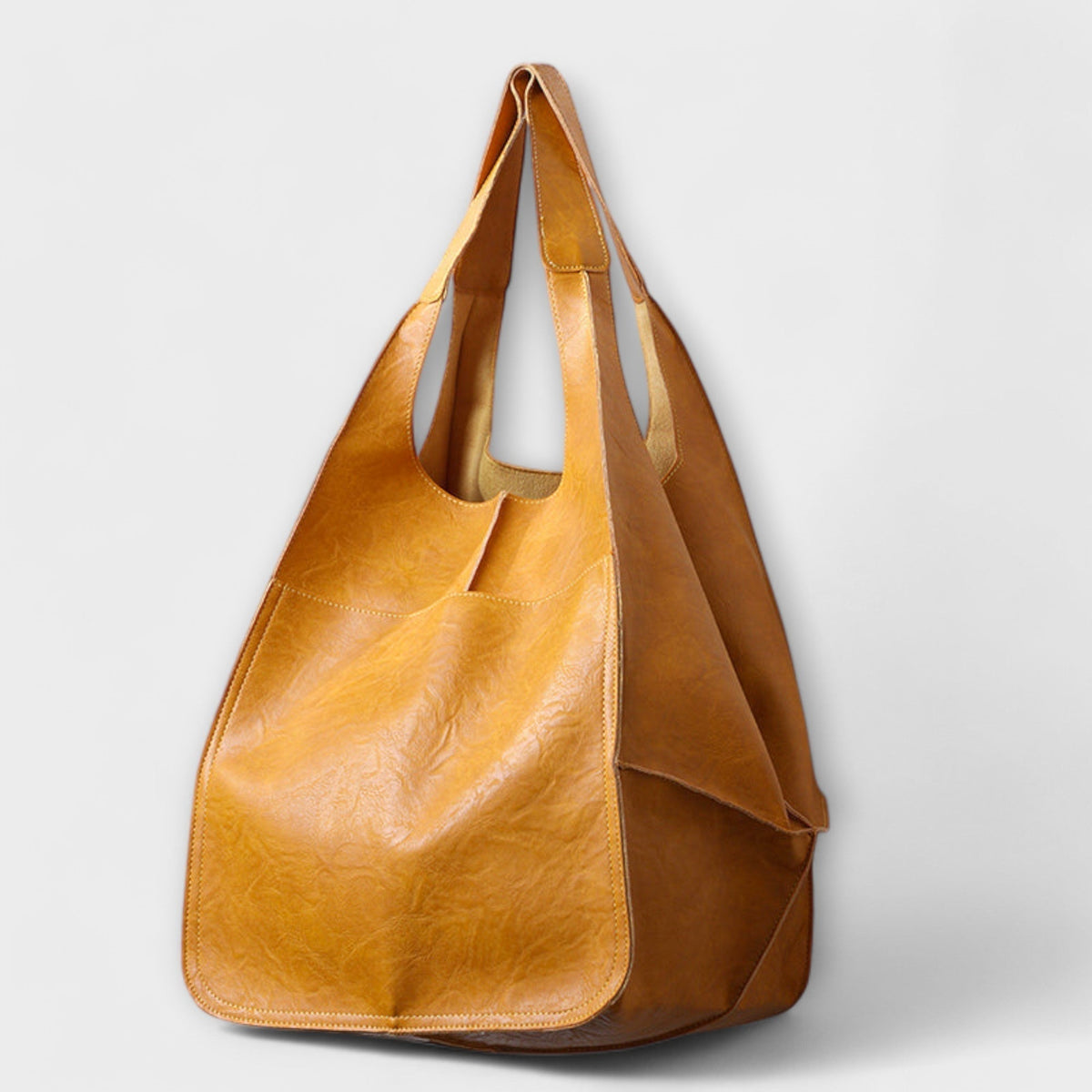Damen-Shopper aus Leder in Übergröße für Wochenendreisen | Große dunkelbraune lässige Alltagstasche für Reisen | Lässige Schultertasche für Reisen und Urlaub