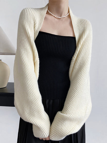 Strik Bolero Cardigan Dame – Kort Shrug Cardigan til Lag-på-lag