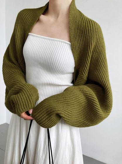 Strik Bolero Cardigan Dame – Kort Shrug Cardigan til Lag-på-lag