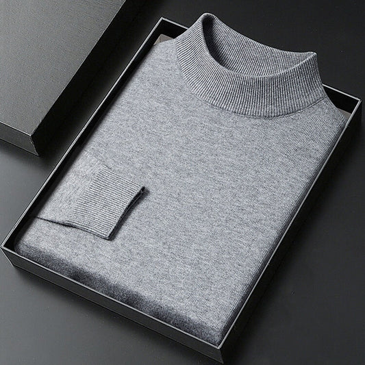Men's Refined Mock-Neck Knit Sweater | Classic Cosy Casual Everyday Pullover | Smart Casual Office Everyday Autumn Winter Knitwear