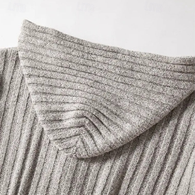 Men's Cable-Knit Hooded Button Cardigan | Classic Cosy Casual Everyday Hooded Cardigan | Smart Casual Everyday Autumn Winter Knitwear