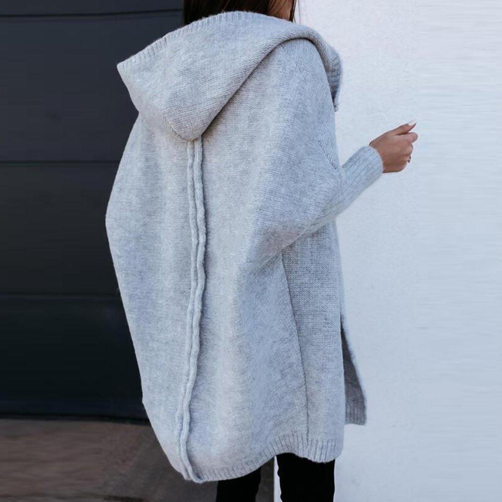 Oversized Cardigan Dame – Boxy Strikjakke med Hætte