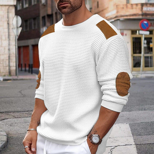 Men's Textured Crewneck Knit Sweater | Classic Warm Cosy Casual Everyday Jumper | Smart Casual Everyday Autumn Winter Knitwear