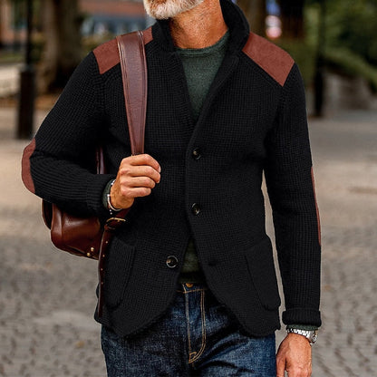 Men's Textured Knit Open-Front Cardigan | Classic Cosy Casual Everyday Cardigan | Smart Casual Everyday Autumn Winter Knitwear